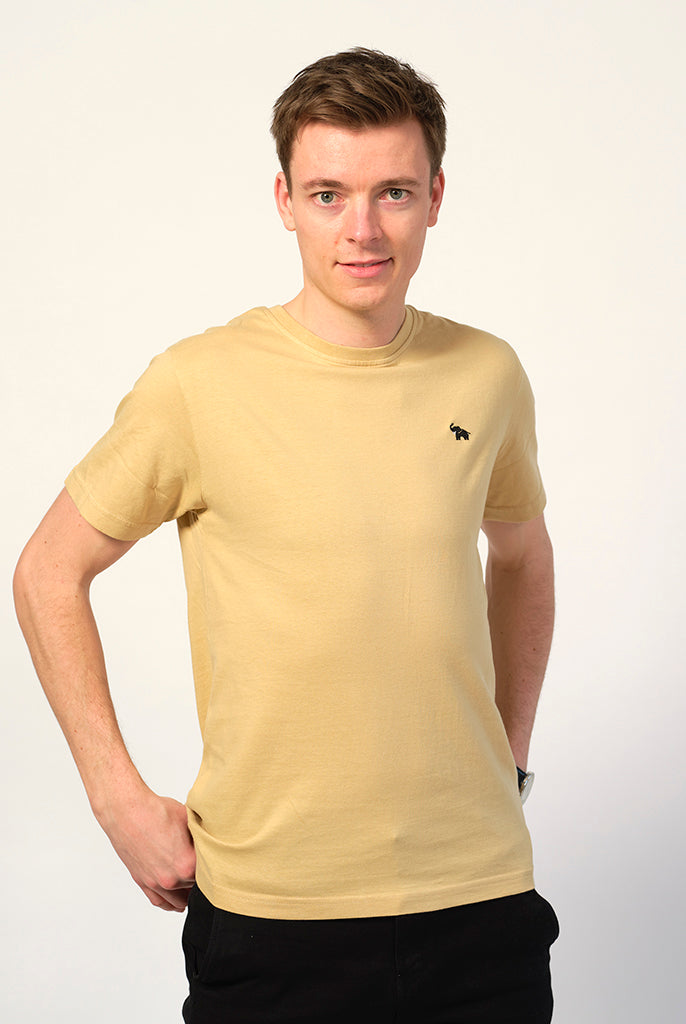 Camiseta Algodón Orgánico Hombre Beige Elefante