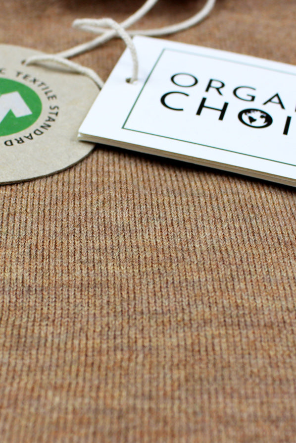 Jersey de Lana Merina Orgánica Beige Detalle