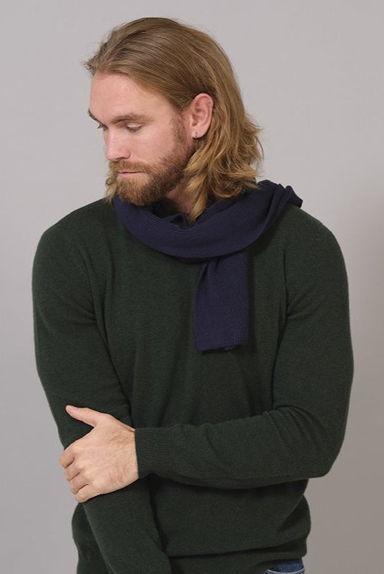 Bufanda de Lana Orgánica Azul