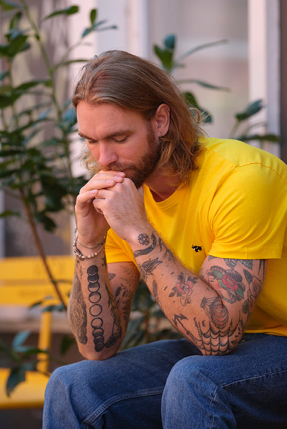 Camiseta Algodón Orgánico Amarilla Elefante