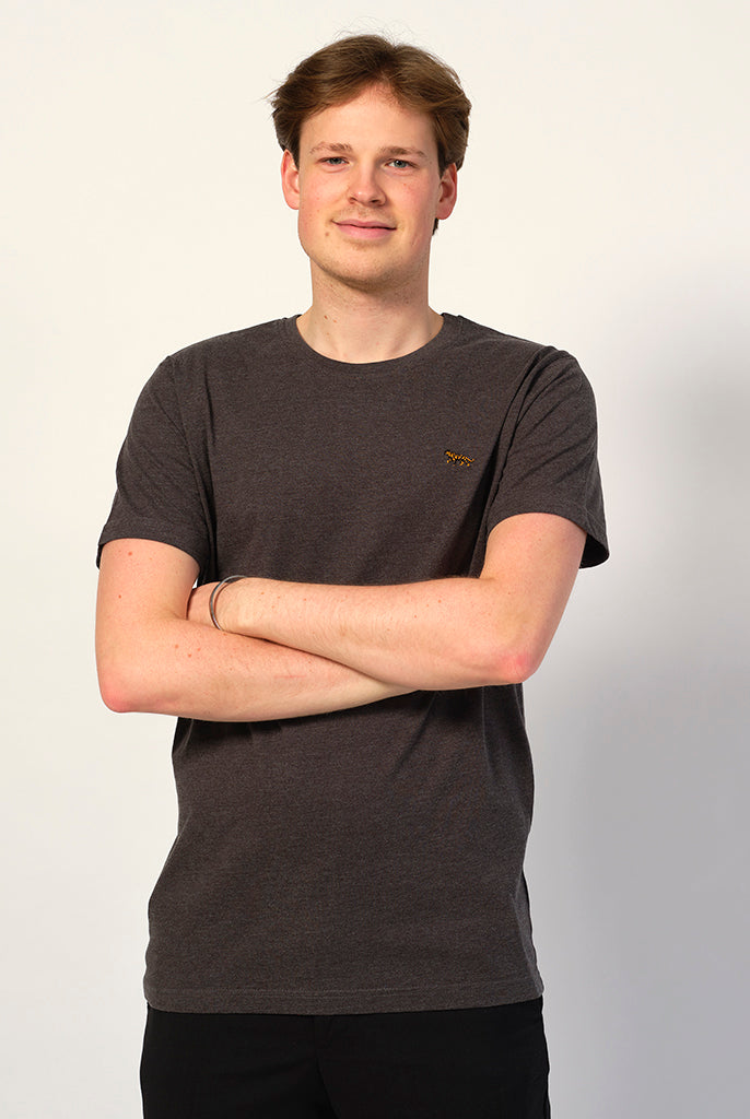 Camiseta Algodón Orgánico Gris Hombre Tigre