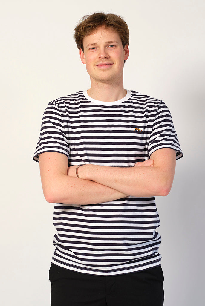 Camiseta Algodón Orgánico a Rayas Hombre Tigre