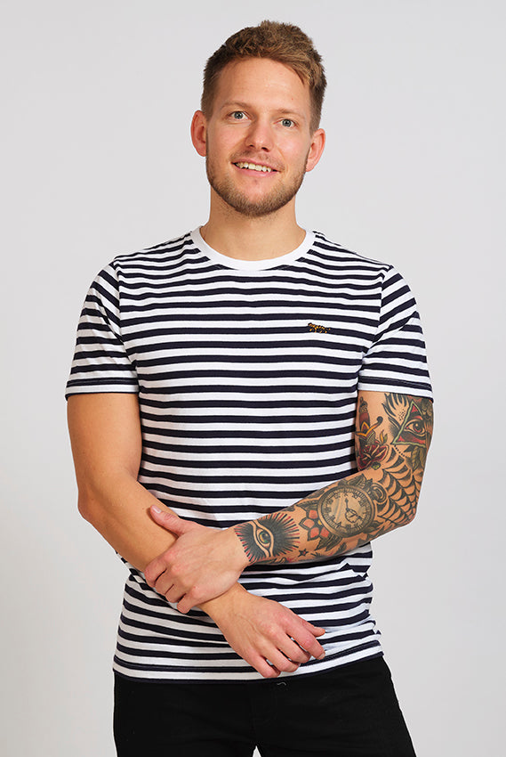 Camiseta Algodón Orgánico a Rayas - Tigre Hombre