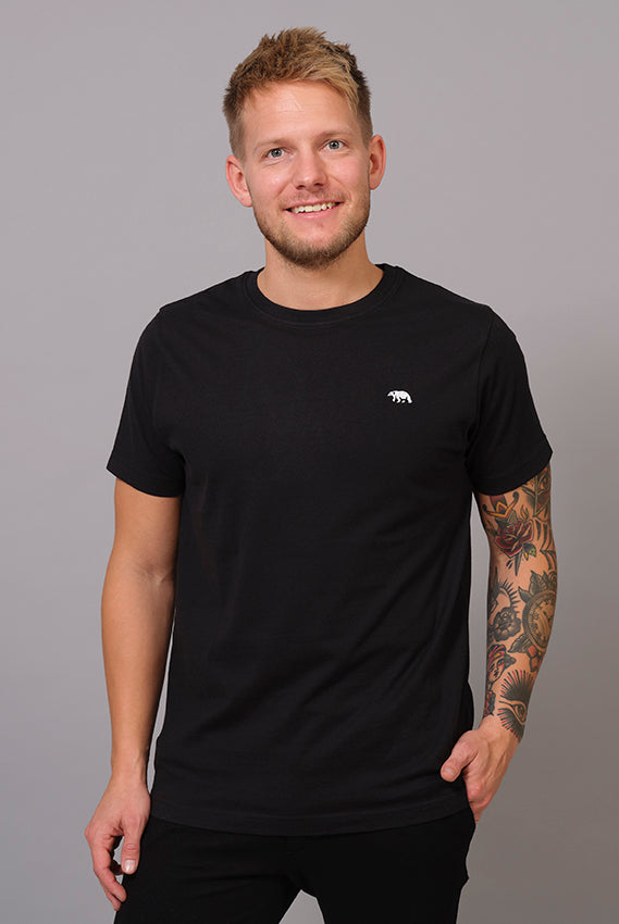 Hombre Camiseta Negra Oso Polar