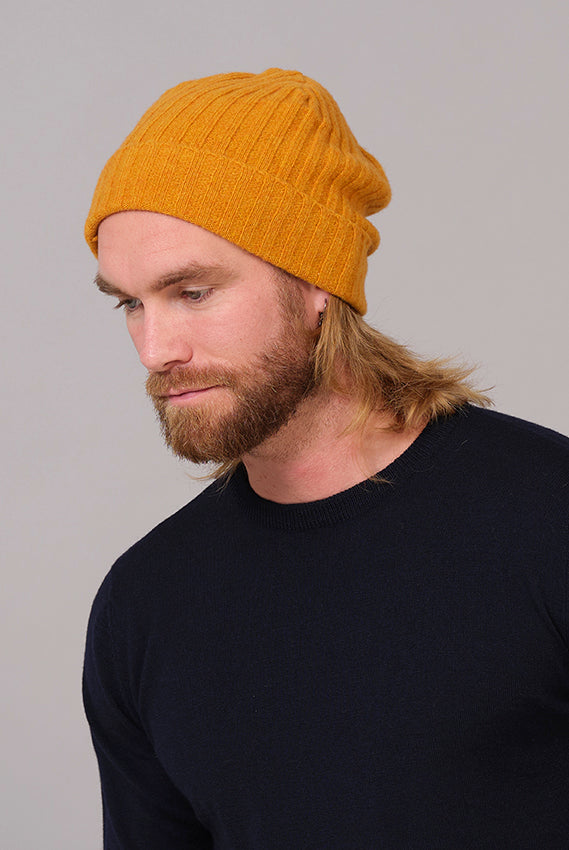 Gorro de Lana 100% Orgánico Amarillo