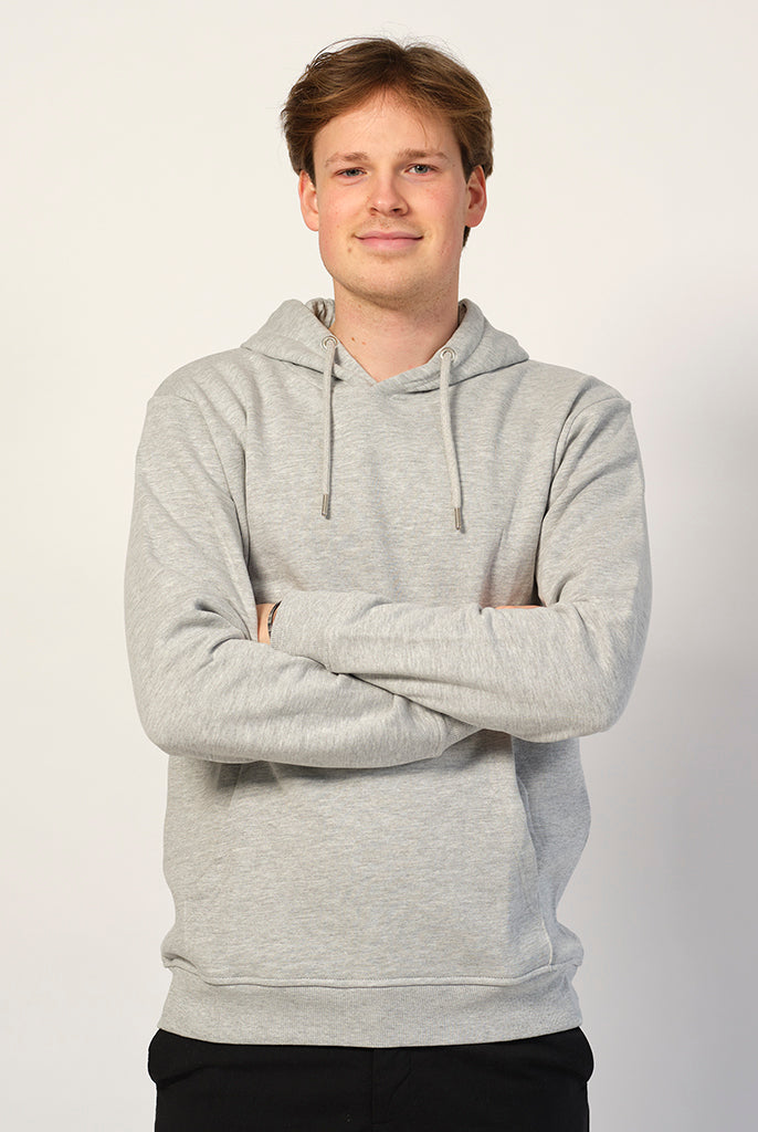 Hoodie Gris Algodón Orgánico Hombre Sudadera