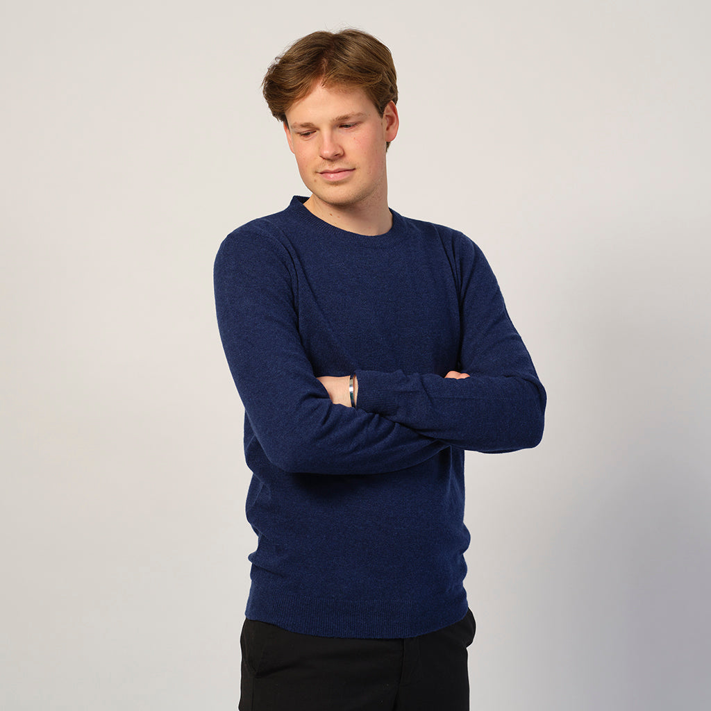 Hombre Jersey de Lana Azul