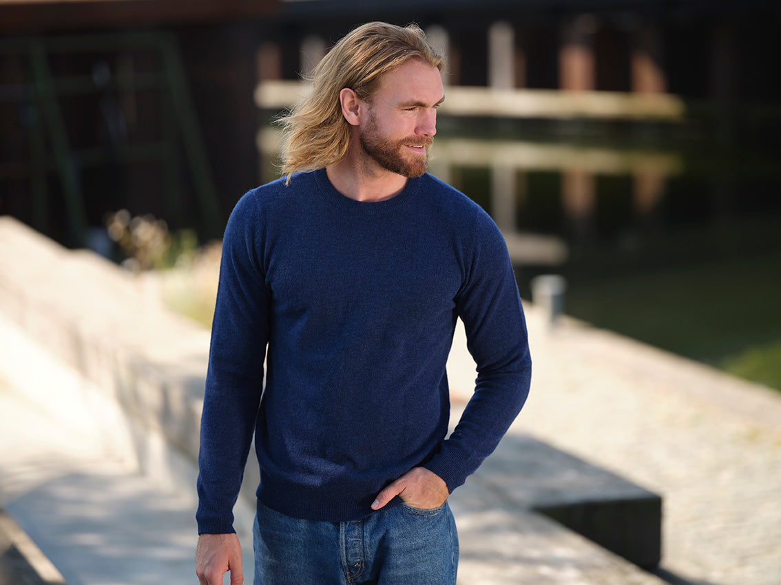 Jersey Azul de Lana Orgánica