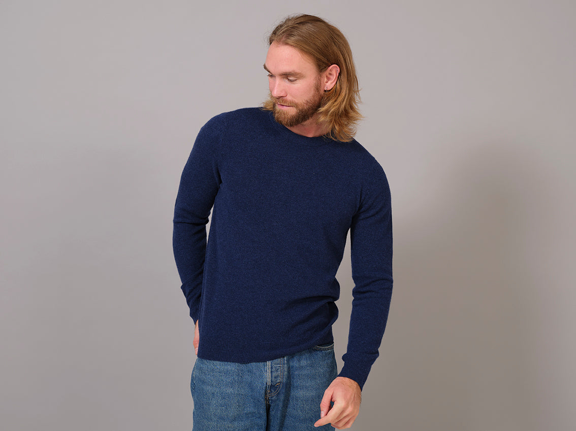 Jersey de Lana Azul Hombre