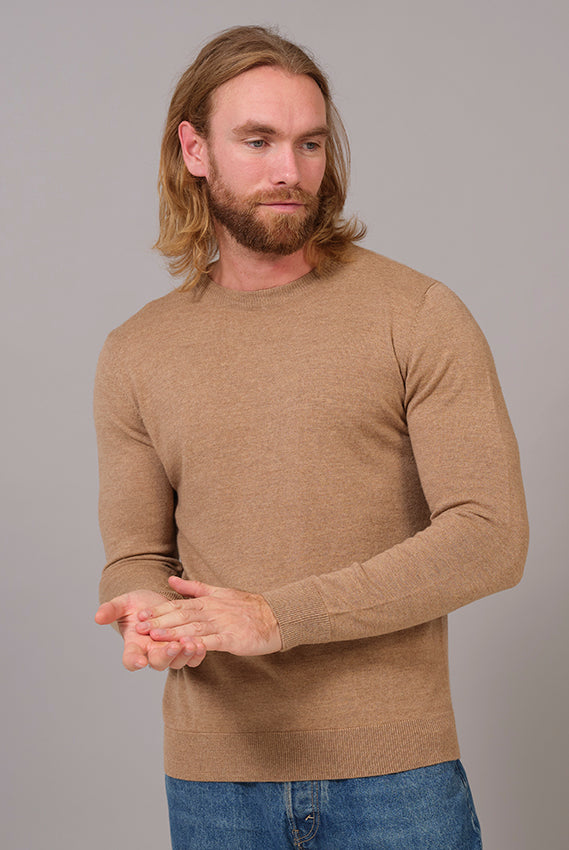 Hombre Jersey de Lana Orgánica Beige