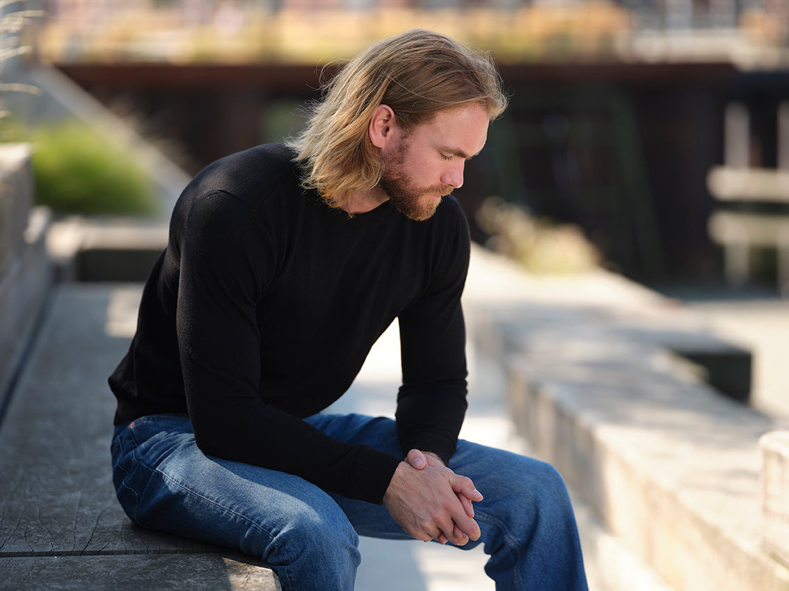 Jersey de Lana Hombre Orgánica Negro