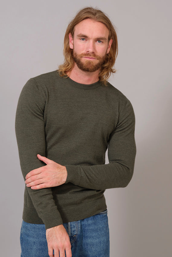 Jersey de Lana Hombre Orgánica Verde Claro