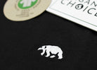 Camiseta Algodón Orgánico Negra - Oso Polar Detalle Bordado para Hombre