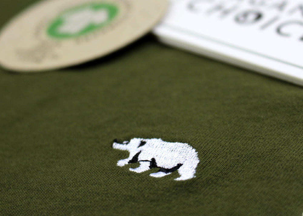 Camiseta Algodón Orgánico Verde - Oso Polar Detalle para Hombre