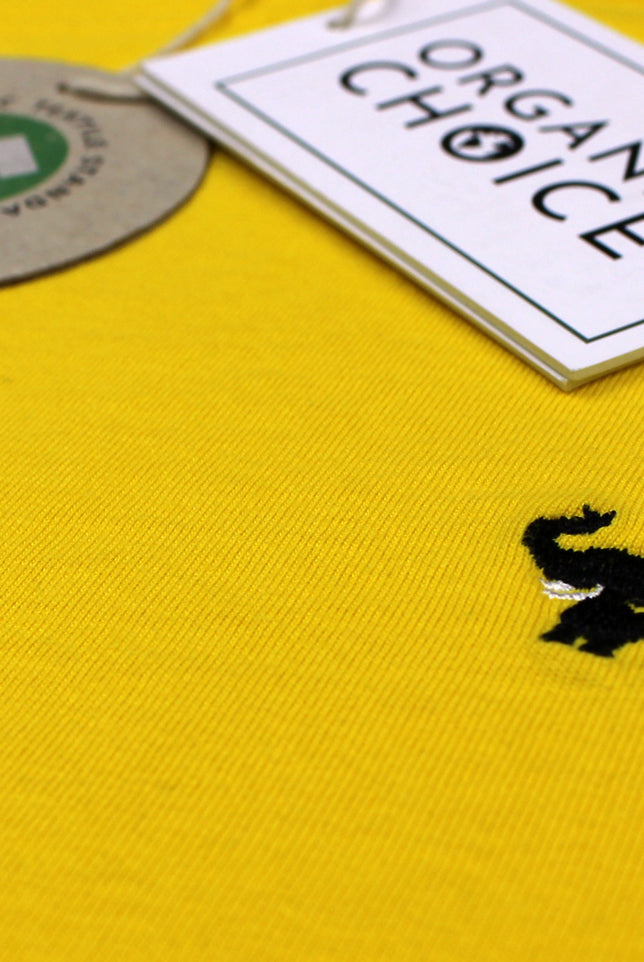 Camiseta Algodón Orgánico Amarilla - Elefante Detalle