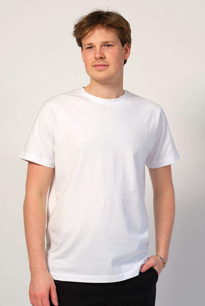 Hombre Camiseta Algodón Orgánico Blanca