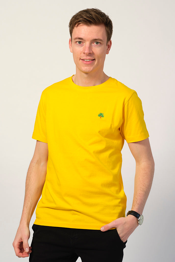 Camiseta Algodón Orgánico Amarilla hombre Árbol