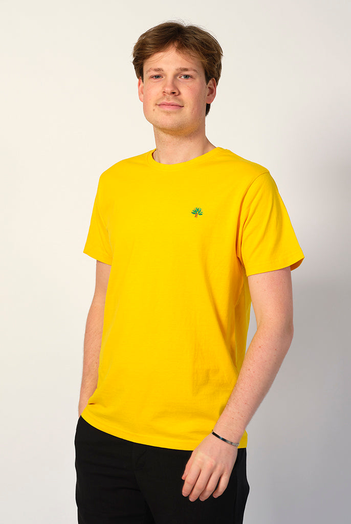Camiseta Algodón Orgánico Amarilla - Árbol Hombre