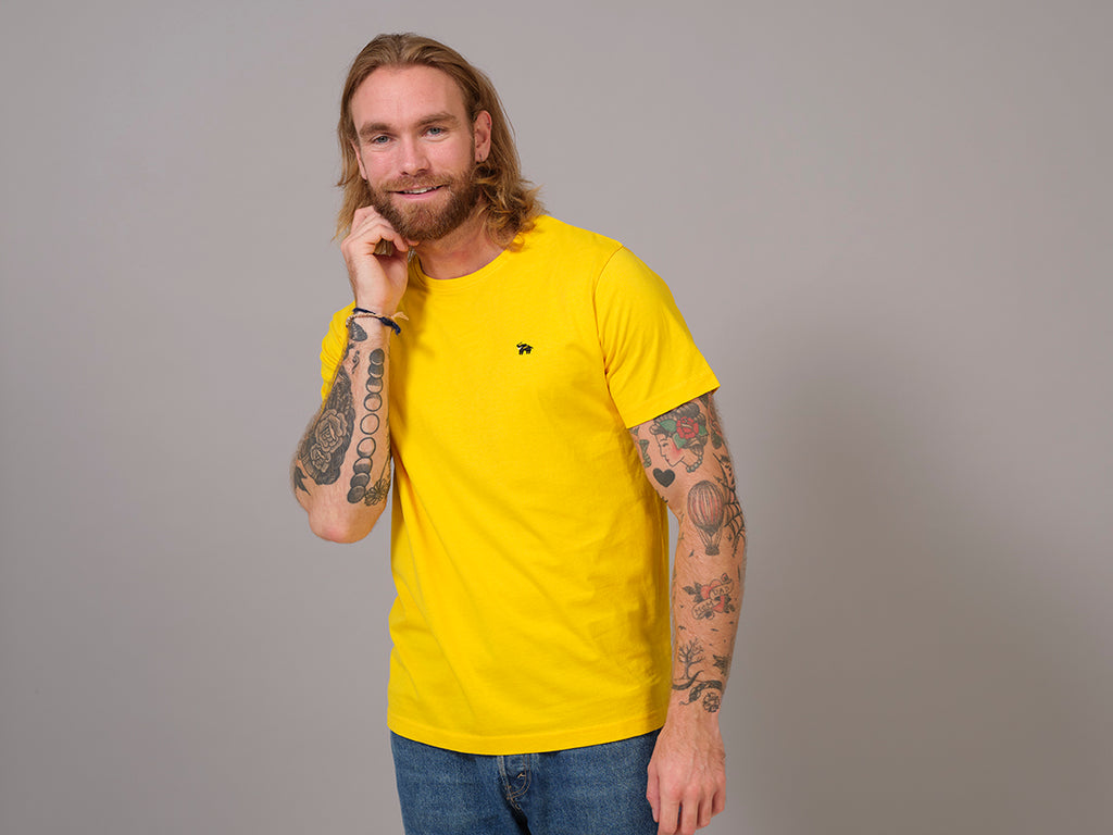 Camiseta Algodón Orgánico Amarilla - Elefante Hombre