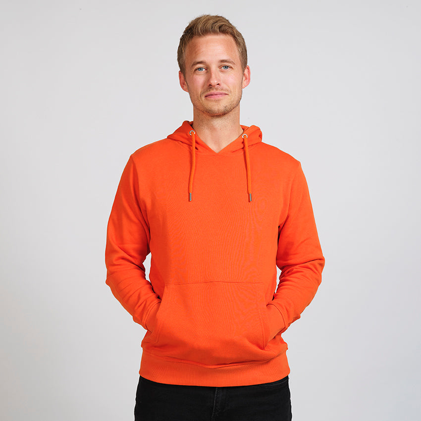 Sudadera Algodón Orgánico Naranja Hoodie Para Hombre